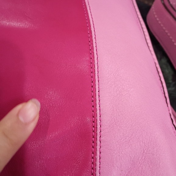 Coach Bleeker Rugby Stripe Bucket Duffle Bag, Pink - Picture 16 of 17